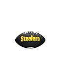 WILSON Sporting Goods NFL Pittsburgh Steelers Team Logo Football, Black, Mini Size (Pack of 6)