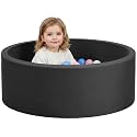 Wilwolfer Foam Ball Pit, Ball Pit for Toddlers, Black, NO Balls