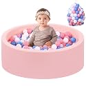 Wilwolfer Foam Ball Pit, Ball Pit for Toddlers, Pink, 100 Tricolor Balls