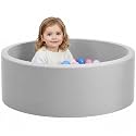 Wilwolfer Foam Ball Pit, Ball Pit for Toddlers, Gray, NO Balls