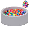 Wilwolfer Foam Ball Pit, Ball Pit for Toddlers, Gray, 100 Rainbow Balls
