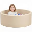 Wilwolfer Foam Ball Pit, Ball Pit for Toddlers, Beige, NO Balls