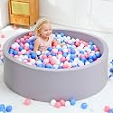 Wilwolfer Foam Ball Pit, Ball Pit for Toddlers, Gray, NO Balls