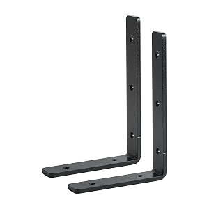 wily l shape heavy duty angle brackets 2 nos for wall shelf with matching screws amp black powder coated surfaces 16 x 11 x 25 cm5 mm thick mild steel