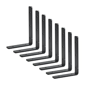 wily l shape heavy duty angle brackets 10 nos for wall shelf with matching screws amp black powder coated surfaces 16 x 11 x 25 cm5 mm thick mild steel