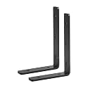 WILY L Shape Heavy Duty Angle Brackets 2 Nos. for Wall Shelf with Matching Screws & Black Powder Coated Surfaces (16 X 11 X 2.5 cm)(5 mm Thick Mild Steel)
