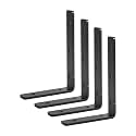 WILY L Shape Heavy Duty Angle Brackets 4 Nos. for Wall Shelf with Matching Screws &amp; Black Powder Coated Surfaces (16 X 11 X 2.5 cm)(5 mm Thick Mild Steel)