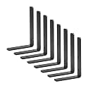 WILY L Shape Heavy Duty Angle Brackets 8 Nos. for Wall Shelf with Matching Screws & Black Powder Coated Surfaces (16 X 11 X 2.5 cm)(5 mm Thick Mild Steel)