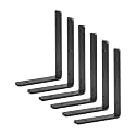WILY L Shape Heavy Duty Angle Brackets 6 Nos. for Wall Shelf with Matching Screws & Black Powder Coated Surfaces (16 X 11 X 2.5 cm)(5 mm Thick Mild Steel)