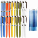 Win Guide 20 Blue Pens & 10 Refills | 0.6 mm Tip | Pens for Writing | Premium Ball Pen