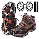 WIN.MAX Crampons for Shoes, Traction Cleats Ice Snow Grips with 19 Stainless Steel Spikes, Shoe Talons Anti - Slip Boots Spikes for Walking, Jogging, Climbing and Hiking