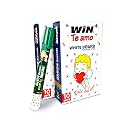 WIN Te Amo | 20Pcs Green Ink White Board Markers | Easily Eraseable Ink &amp; Refillable Markers | Bullet Tip for Bold Writing | Stationery for School &amp; Office Use | Budget Friendly Affordable Markers