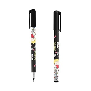win te amo ball pens  50 pens 25 blue ink amp 25 black ink  the magic of gel in a ball pen  07 mm tip  smooth writing  cute amp stylish partner for kids  pens for students  stick pens set
