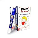 WIN Te Amo White Board Marker| Pack of 20, Blue Ink Markers | Easily Eraseable Ink & Refillable Markers | Bullet Tip for Bold Writing | Stationery for School & Office Use | Marker Pen