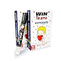 WIN Te Amo White Board Marker | Pack of 20, Black Ink Markers | Erasable &amp; Refillable Ink | Bullet Tip for Bold Writing | Ideal for School &amp; Office Use | Stationery Items | Affordable Markers