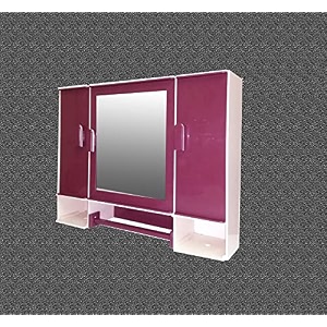 monalisa white burgundy 3 mm thickness 1834 x 434 x 1434 inch three door plastic bathroom cabinet