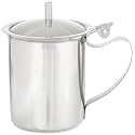 Winco Stainless Steel Creamer with Cover, 10-Ounce, Medium, Metallic