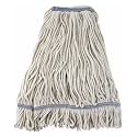 Winco 32 oz White Commercial Poly-Cotton Blend Mop Head, Looped End