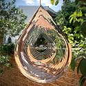 Wind Spinner 3D Water Droplets Shape Highly Reflective Stainless Steel Metal Outdoor Garden Decor, Decorations to Scare Away Yard Birds 12 inch, Birthday Gifts for Mom,Mother's Day,Aunt Gifts