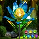 Wind Spinners Outdoor with Stake, Metal Yard Art, 38 in-Blue