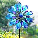 Wind Spinners Outdoor for Yard and Garden, Metal Large Wind Spinner with Stake, Windmill for Yard, Gift for Family Friends(84'' H x 24'' W)
