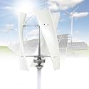 Wind Turbine Generator Kit 20000W Vertical Wind Turbine Generator Kit,3-Blades Helix Wind Power Turbine, with MPPT Controller, for Home Street Lighting Chalet, Boat(White,12V)