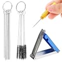 Windance Carburetor Carbon Dirt Jet Cleaner Kit, 1 Sharp Pick, 13 Cleaning Wires Set, 10 Cleaning Needles, 5 Nylon Brushes Tool Kit for Motorcycle ATV Moped Welder Carb Spray Torch Tips