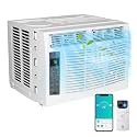 Window Air Conditioner - 6000 Btu For Small Rooms Up To 250 Sq Ft.,3-In-1 Fan/Dehumidifier Window AC Unit With Remote Control,Supports Remote Control Via Mobile Phone,White