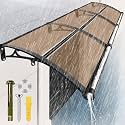 Window Awning & Door Canopy with Built-in Drainage System. UV, Rain & Snow Resistant. Durable Outdoor Awning for Porches, Patios, Decks. Brown, 60x140cm/24x55in