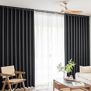 Window Black Blackout Curtains for Bedroom 84