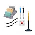 Window Cleaning Combo Kit – 7 PCS Groove Brush Set + Mosquito Net Mesh Cleaner | Window Track, Door Gap, Jali Cleaner | Wet & Dry Use | Complete Home Window Care Kit (Multicolor)