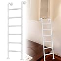Window Well Ladder 4.8-8ft Wall Mounted Metal Step Heavy-Duty Egress Basement 3-14 Rung Universal Attic