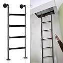 Window Well Ladder Egress Basement 4-8 Rung Heavy-Duty Wrought Iron Wall Mounted Metal Step 300LBS Fire