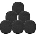 Windscreen for SM57, 6Pack Microphone Pop Filter Compatible with Shure SM57, Mic Foam Replacement Cover for Shure SM57, for Noise Reduction By ChromLives, Black