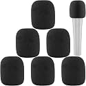 Windscreen for SM58, 6Pack Microphone Pop Filter Foam Cover for Shure SM58 SM48,Mic Cover Replacement for Noise Reduction By ChromLives,Black
