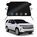 Windshield Cover for Ice and Snow for Chevrolet Chevy Tahoe 2021-2026, 2-Layer Oxford Fabric Windshield Snow Cover Windproof Winter Frost Hail Protector Ice Removal Shield with Side Mirror(71"x47")