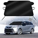 Windshield Cover for Ice and Snow for Toyota Sienna 2021-2026 2027 L LE SE XLE Limited Van Minivan Windshield Cover, 2-Layers Hail Shield Windshield Frost Cover for Trucks Comes with Rear Mirror Cover