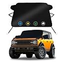 Windshield Snow Cover for Ford Bronco 2021-2026, Premium Windshield Cover for Ice and Snow for Bronco, 2-Layer Oxford Fabric Car Frost Protector Cover with Anti-Theft Straps Winter Outdoor Accessories