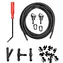 Windshield Washer Nozzles Kit-Windshield Sprayer Nozzle for Chrysler Dodge ram, Windshield Washer Nozzle Hose Kit with 157-Inch Windshield Fluid Hose,3 Connector and 10 Hood Insulation Retainers