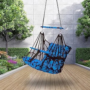 windson craft cotton baby swing for kids jhula 1-5 years swings cradle chair uyyala new born baby gifts foldable and washable with safety belt home amp garden blue