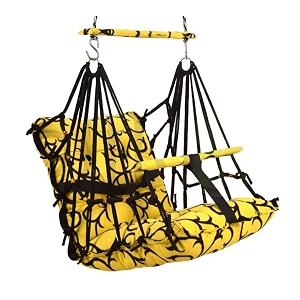 windson craft cotton baby swing for kids jhula 1-5 years swings cradle chair uyyala new born baby gifts foldable and washable with safety belt home amp garden yellow