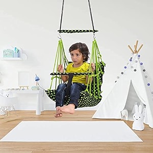 cotton baby swing for kids jhula 1-5 years swings cradle chair uyyala new born baby gifts foldable and washable with safety belt home amp garden dott green
