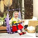 Windson Craft Cotton Baby Swing For Kids Jhula 1-5 Years Swings Cradle Chair Uyyala New Born Baby Gifts Foldable And Washable With Safety Belt, Home &amp; Garden (Purple), (30 X 20 X 25Cm)
