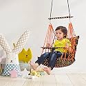 Cotton Baby Swing for Kids jhula 1-5 Years Swings Cradle Chair uyyala New Born Baby Gifts Foldable and Washable with Safety Belt, Home &amp; Garden (DOTT Orange)