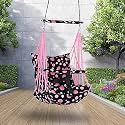 Cotton Baby Swing for Kids jhula 1-5 Years Swings Cradle Chair uyyala New Born Baby Gifts Foldable and Washable with Safety Belt, Home &amp; Garden (Round Pink)
