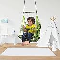 Cotton Baby Swing for Kids jhula 1-5 Years Swings Cradle Chair uyyala New Born Baby Gifts Foldable and Washable with Safety Belt, Home &amp; Garden (DOTT Green)