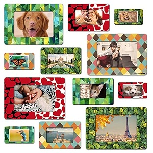 windup fridge magnet photo frame set love - 12 frames per set - 4pc 9x6in 4 pc 625x425 in 4 pc 45x25in - made in indiarectangularrubberdoor mountlove