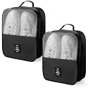 Windyun 2 Pcs Shoe Bags for Travel Holds 3 Pair of Shoes Travel Shoe Bag for Packing Portable Shoe Cubes for Travel and Daily Use(Black)