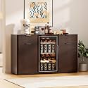 Wine Bar Cabinet with Mini Fridge Space, Liquor Coffee Cabinet with Hidden Trash Cabinet, Buffet Sideboard for Living Room, Kitchen, Dining Room