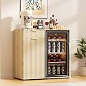 Wine Bar Cabinet with Mini Fridge Space, Liquor Coffee Cabinet with Hidden Drawer, Buffet Sideboard for Living Room, Kitchen, Dining Room